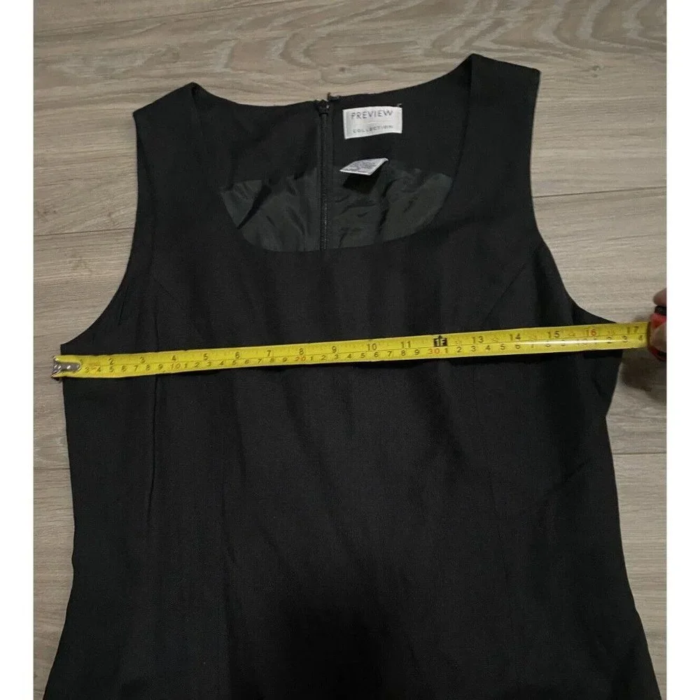 Women's PREVIEW COLLECTION BLACK SLEEVELESS DRESS Size 10 MIDI Chic - Picture 6 of 15